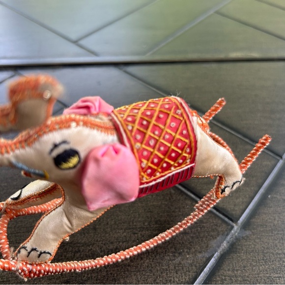 Vintage RARE handmade rocking Elephant figure embellished ornate nursery - Picture 6 of 9